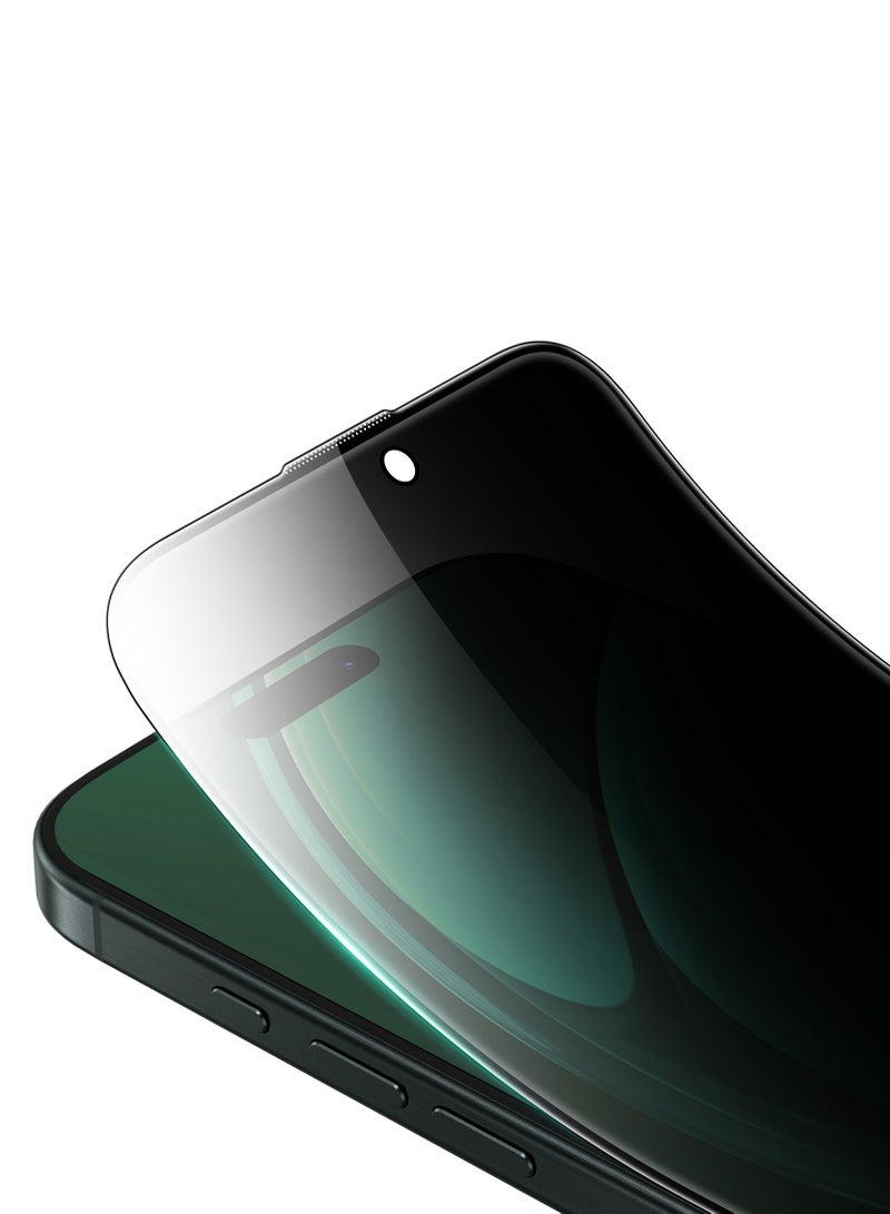 GREEN LION iPhone 16 Screen Protector Diego Pet Privacy Full Curved Glass / Anti Peeping / Anti Fingerprint / Anti Scratch / Anti Shatter Soft Edge / Grease Resistance / Highly Responsive - Black Edge/Privacy - Image 1