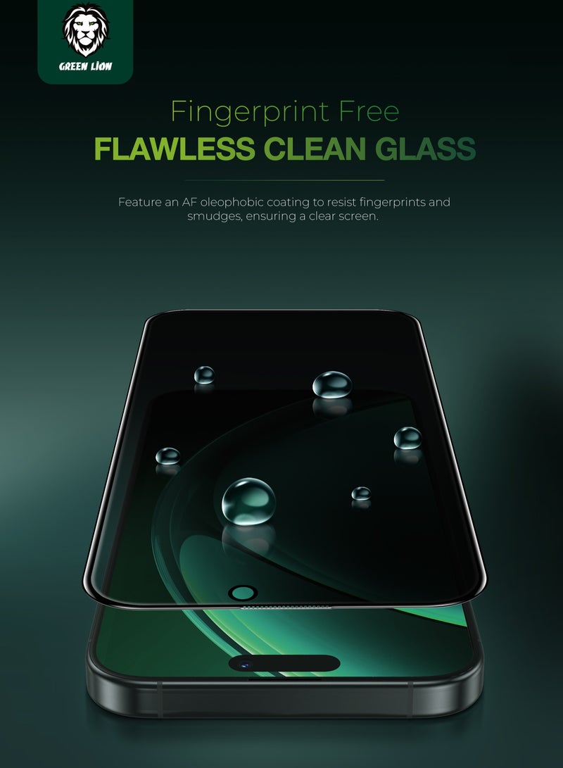 GREEN LION iPhone 16 Screen Protector Diego Pet Privacy Full Curved Glass / Anti Peeping / Anti Fingerprint / Anti Scratch / Anti Shatter Soft Edge / Grease Resistance / Highly Responsive - Black Edge/Privacy - Image 4