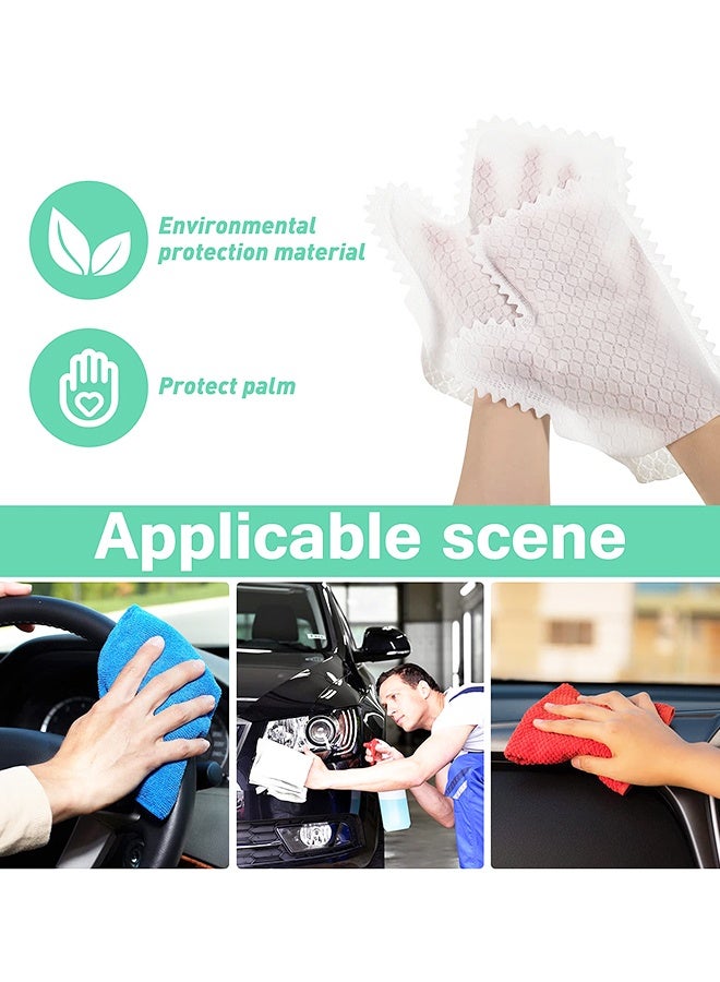 20 Pieces White Microfiber Dusting Gloves, Dual-Sided Dust Mitt for Dust Pet Hair Cleaning - Image 5