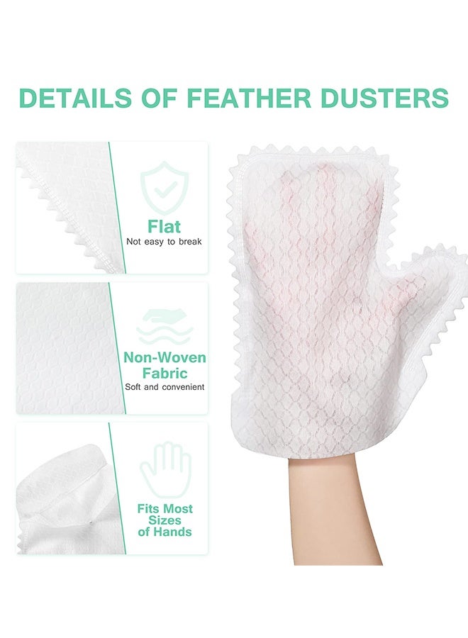 20 Pieces White Microfiber Dusting Gloves, Dual-Sided Dust Mitt for Dust Pet Hair Cleaning - Image 3