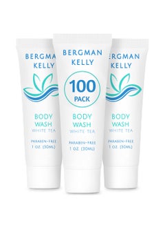 BERGMAN KELLY BERGMAN KELLY Travel Size Body Wash (1 fl oz, 100 PK, White Tea), Delight Your Guests with a Revitalizing and Refreshing Hotel Body Wash, Quality Mini and Small Size Guest Hotel Toiletries in Bulk 