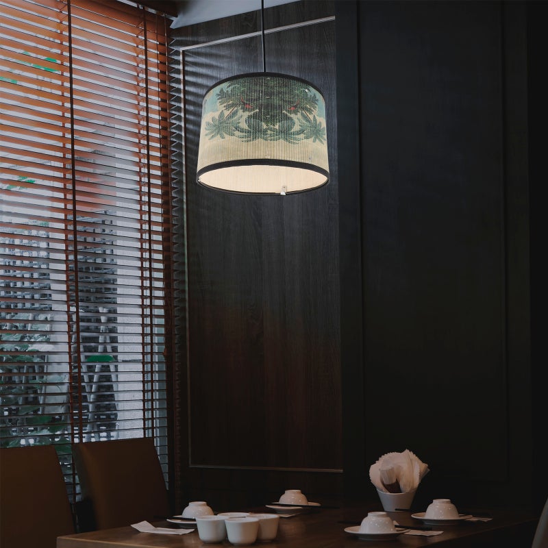 🏠 غطاء مصباح معلق مستدير من الخيزران والمعدن بتصميم عتيق لغرفة المعيشة 30 30 20 سم - Image 3