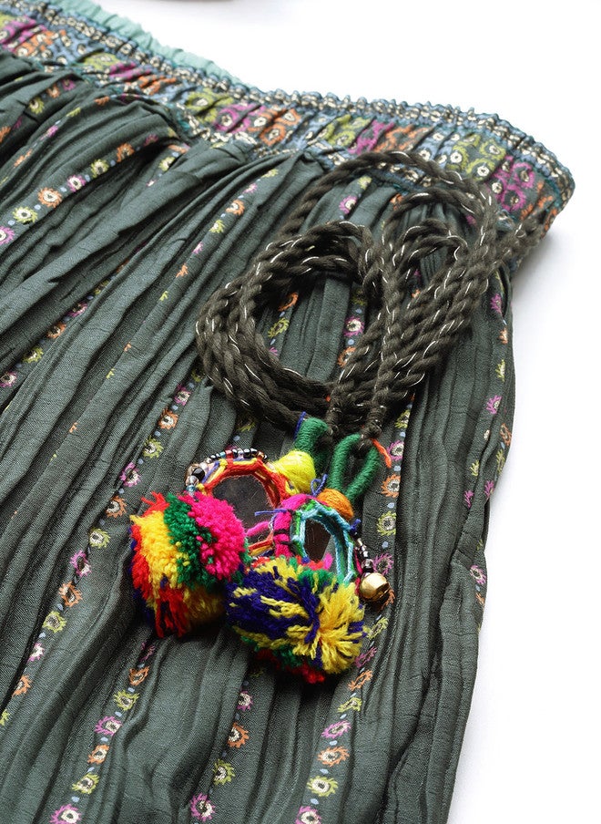 Rue Collection طقم لهنغا مطبوع باللون الزيتوني للنساء - Image 3