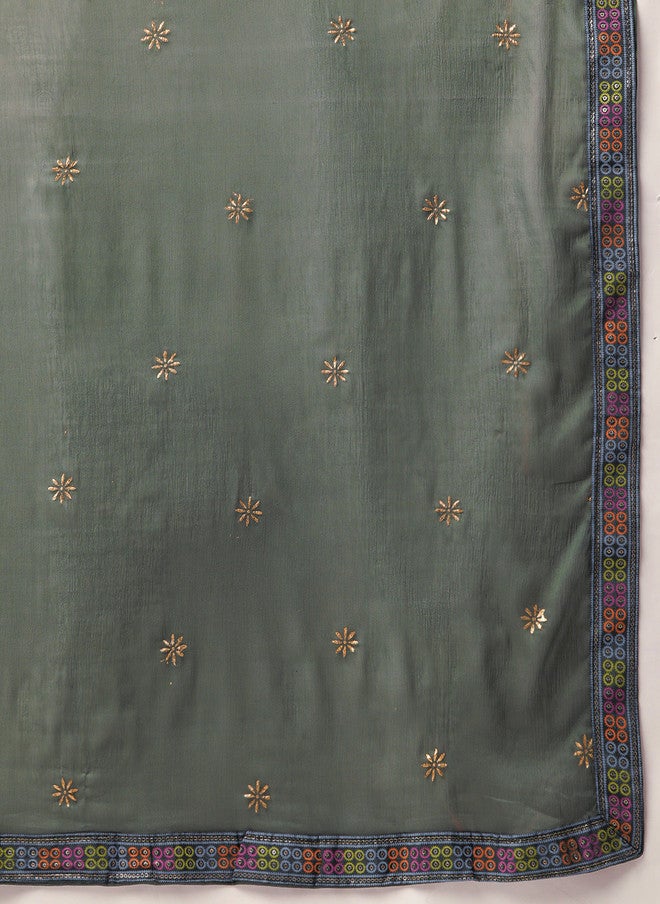 Rue Collection طقم لهنغا مطبوع باللون الزيتوني للنساء - Image 4