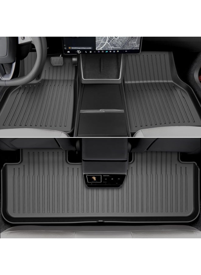 سجاد أرضية جديد لفئة تيسلا موديل Y 2025 Juniper، مصمّم خصيصًا لجميع الأحوال الجوية من مادة TPE، بطانة حمولة للسيارة، إكسسوارات صندوق الأمتعة (مجموعة كاملة من 6 قطع لأرضية موديل Y 2025 Juniper) - Image 2