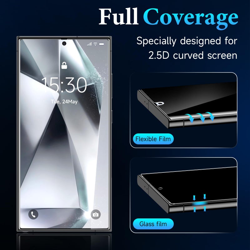 LYWHL 2 Pack for Samsung Galaxy S24 Ultra Privacy Screen Protector, Anti-Spy Flexible Hydrogel Film, Sensitive Touch & Fingerprint Unlock, Durable Anti-Scratch Shock-Resistant Full Coverage - Image 4