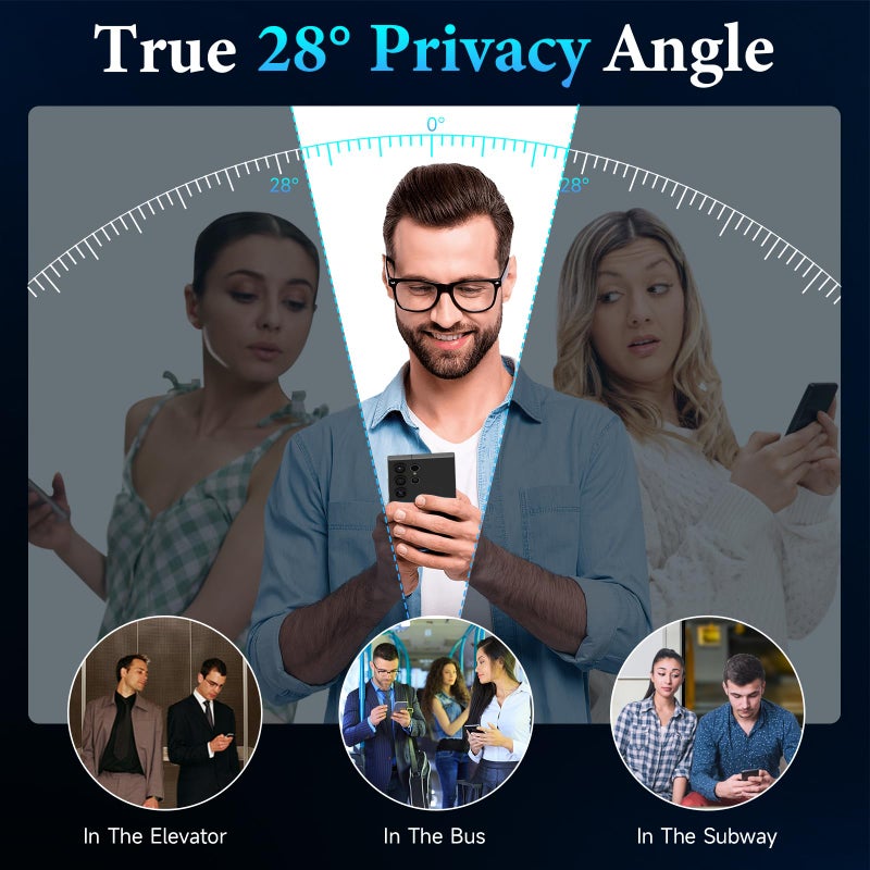 LYWHL 2 Pack for Samsung Galaxy S24 Ultra Privacy Screen Protector, Anti-Spy Flexible Hydrogel Film, Sensitive Touch & Fingerprint Unlock, Durable Anti-Scratch Shock-Resistant Full Coverage - Image 3