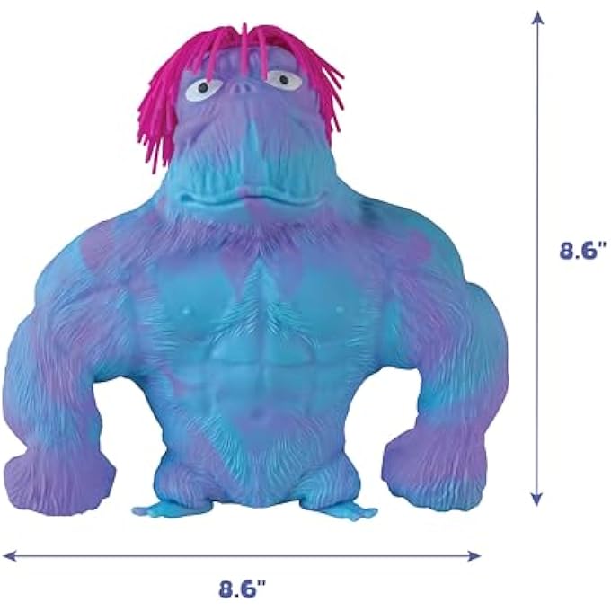 ORB Original Jumbo Hairdo Funkee Monkee (Blue/Purple) Big 4.5 lb Stretchy Monkey with Hair - Funny, Squishy, Perfect to Squeeze for Stress Relief! Collectible Sensory Fidget Toy for Kids and Adults - Image 5