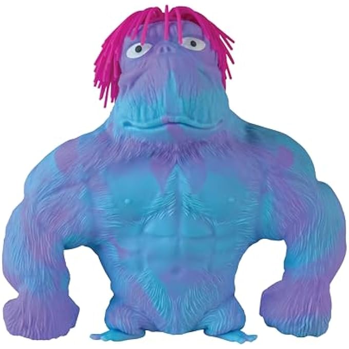 ORB Original Jumbo Hairdo Funkee Monkee (Blue/Purple) Big 4.5 lb Stretchy Monkey with Hair - Funny, Squishy, Perfect to Squeeze for Stress Relief! Collectible Sensory Fidget Toy for Kids and Adults - Image 3