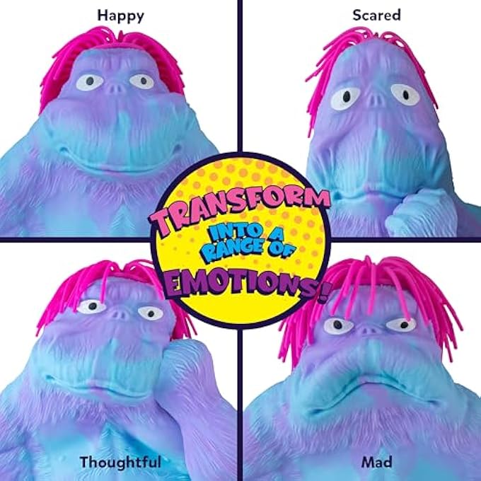 ORB Original Jumbo Hairdo Funkee Monkee (Blue/Purple) Big 4.5 lb Stretchy Monkey with Hair - Funny, Squishy, Perfect to Squeeze for Stress Relief! Collectible Sensory Fidget Toy for Kids and Adults - Image 2