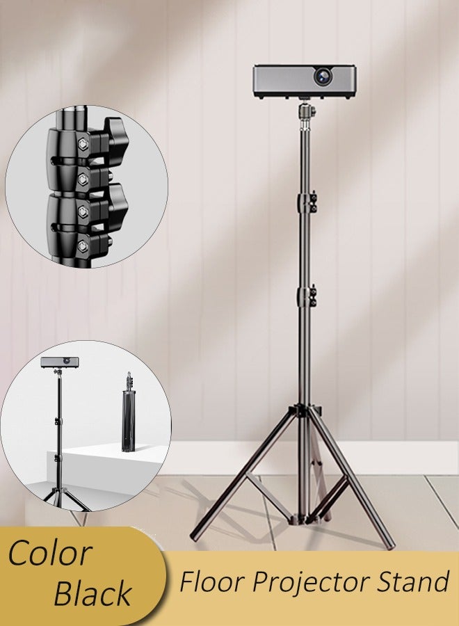 Floor projector stand, universal projector tripod, 58-170cm retractable tripod, adjustable angle, high-quality alloy material, portable projector stand for projector camera iPhone webcam stand, 360° - Image 1