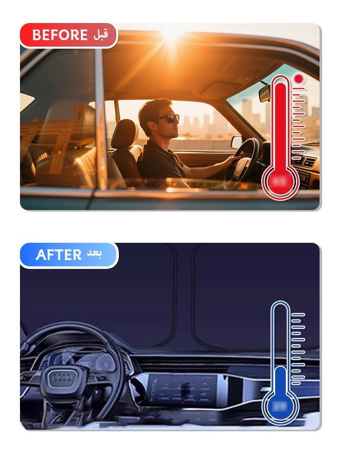 BASILKIT Foldable Car Windshield Sunshade with Storage Pouch, Front Windshield Reflective Sunshade, Car Window Sunshade for Sun Heat Protection and Block UV Rays, Keep Vehicle Cooler,Titanium Silver - Image 2