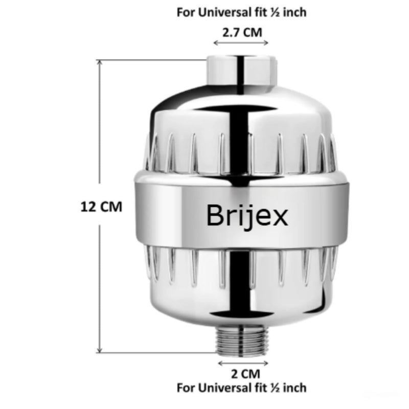 Brijex shower and tap filter for hard water with 15 stage Water Softener for Bathroom Hard Water Filter Chrome Pack of 1 - Image 4