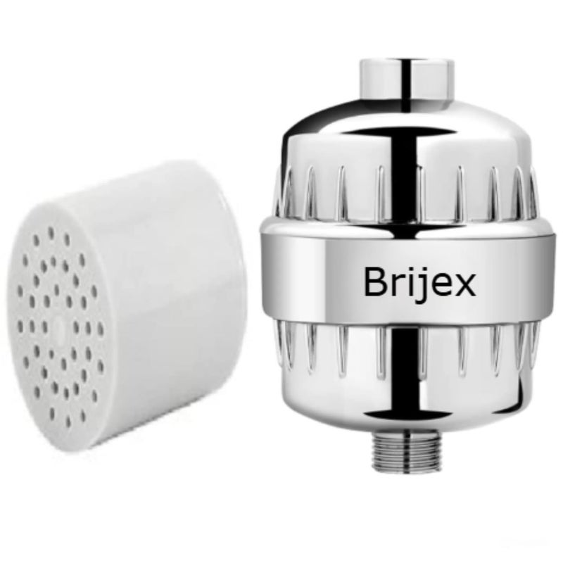 Brijex shower and tap filter for hard water with 15 stage Water Softener for Bathroom Hard Water Filter Chrome Pack of 1 - Image 3