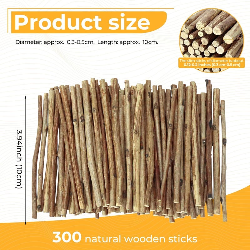 TKOnline 300Pcs Craft Sticks, 10cm 0.1-0.2 Inch in Diameter Wood Log Sticks Twigs Crafts for DIY Crafts Photo Props, Wood Crafts, Festival Decoration, Landscaping - Image 2