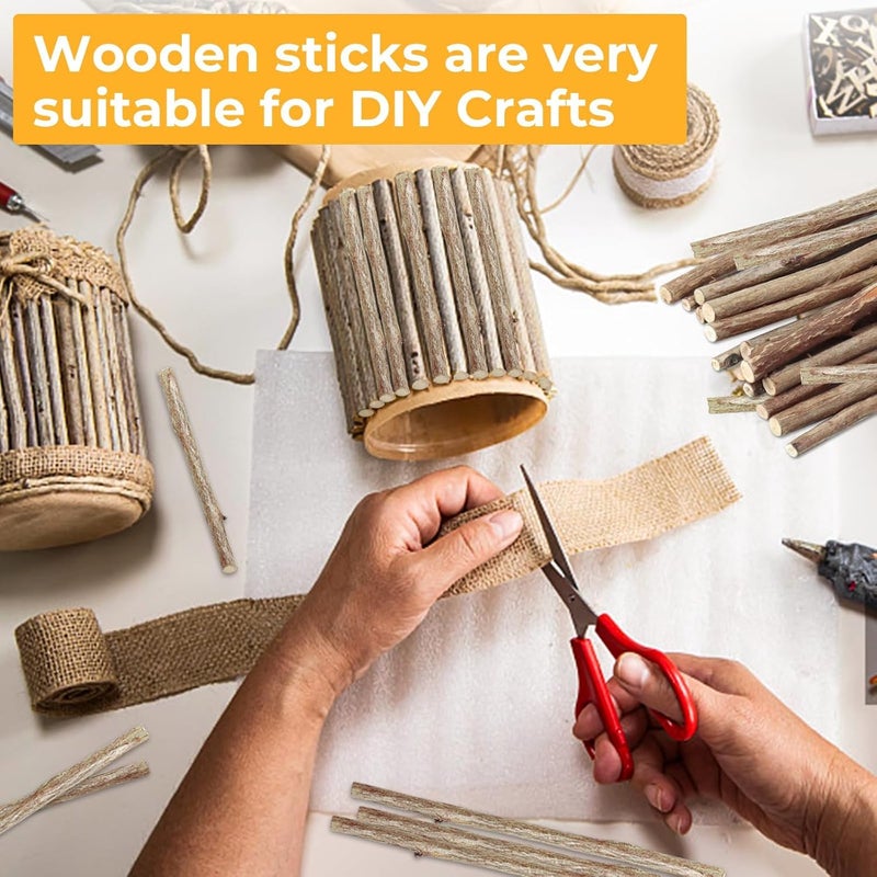 TKOnline 300Pcs Craft Sticks, 10cm 0.1-0.2 Inch in Diameter Wood Log Sticks Twigs Crafts for DIY Crafts Photo Props, Wood Crafts, Festival Decoration, Landscaping - Image 5