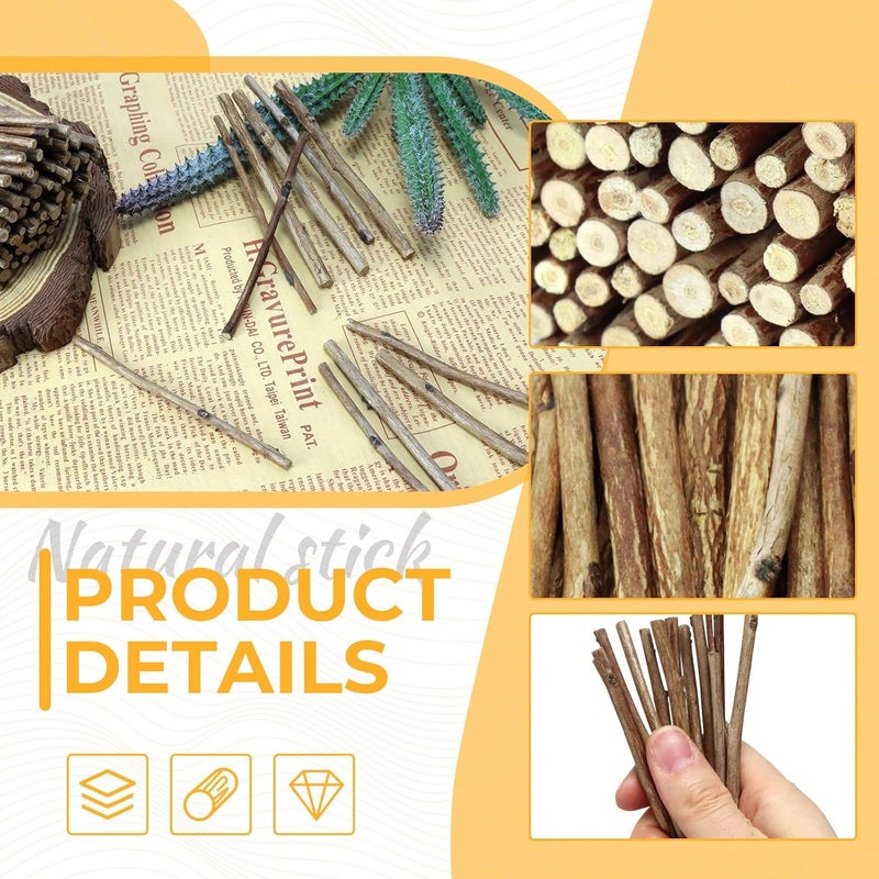 TKOnline 300Pcs Craft Sticks, 10cm 0.1-0.2 Inch in Diameter Wood Log Sticks Twigs Crafts for DIY Crafts Photo Props, Wood Crafts, Festival Decoration, Landscaping - Image 3