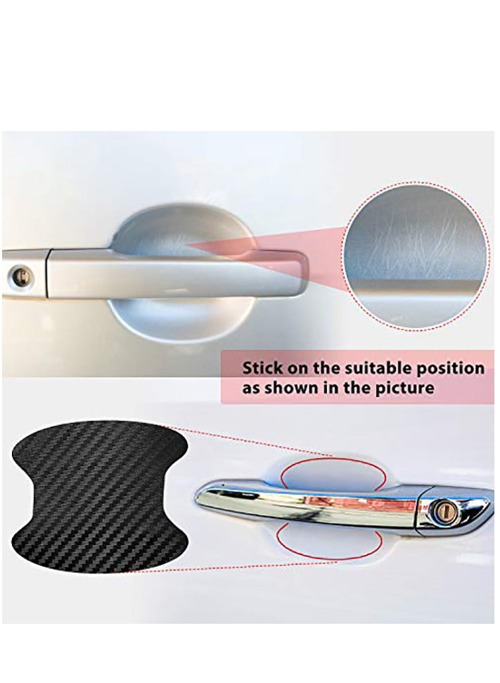 SYOSI Car Door Handle Cup Protector, Universal 3D Carbon Fiber Car Door Handle Paint Guard, Side Sticker, Prevent Paint Chipping, Auto Door Handle Scratch Cover Guard Protective Film 16 Pieces - Image 5