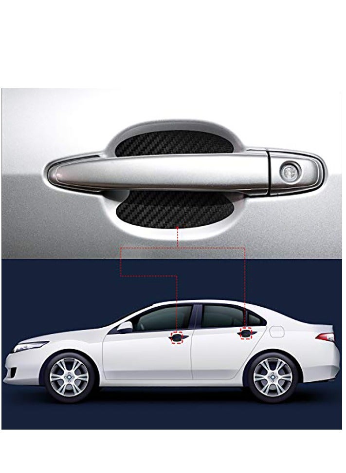 SYOSI Car Door Handle Cup Protector, Universal 3D Carbon Fiber Car Door Handle Paint Guard, Side Sticker, Prevent Paint Chipping, Auto Door Handle Scratch Cover Guard Protective Film 16 Pieces - Image 4