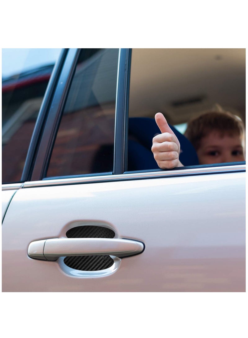 SYOSI Car Door Handle Cup Protector, Universal 3D Carbon Fiber Car Door Handle Paint Guard, Side Sticker, Prevent Paint Chipping, Auto Door Handle Scratch Cover Guard Protective Film 16 Pieces - Image 2