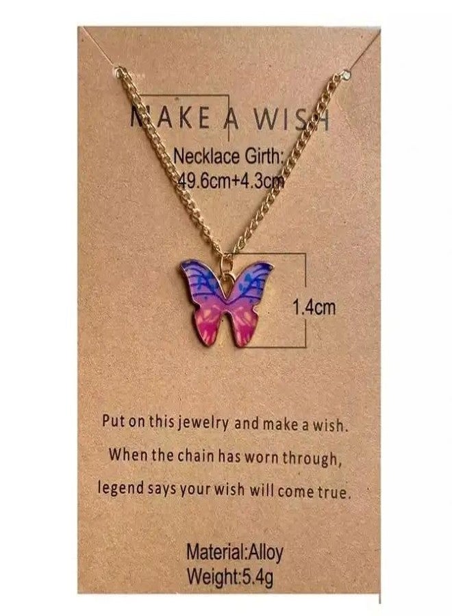 MEENAZ Fashion 5 pcs Butterfly Pendant Necklace Set for Women, Girls Combo chains for women, stylish/Gold Locket Jewellery Set for Women, Alloy jewelry | Valentine Gifts, Girlfriend western-100 - Image 3