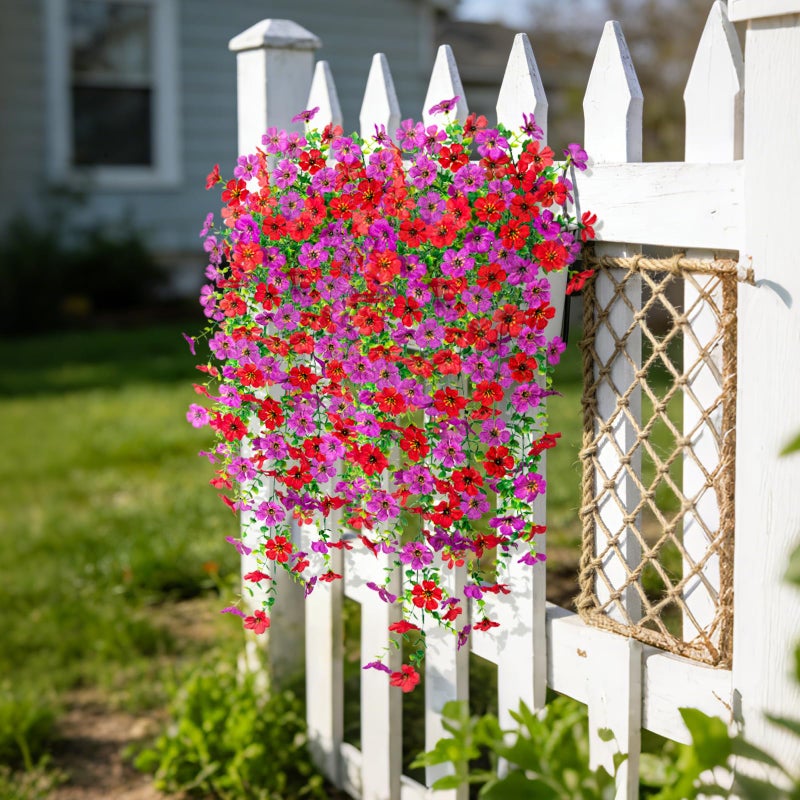 ADXORA Fake Artificial Hanging Flowers for Outdoor Spring Decor 2PCS Faux Silk Flowers Plants for Outdoor Outside Planter UV Resistant Daisy for Porch Front Door Patio Balcony Yard DÃ©cor - Image 4