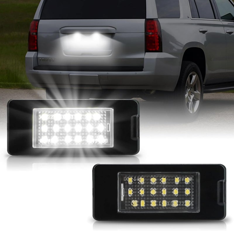 Bestview LED License Plate Lights Tag Lamp Assembly for 2015-2020 Chevy Tahoe Suburban Malibu/GMC Yukon XL/Cadillac Escalade ATS,Rear License Plate Lamp 6000K White,Pack of 2 - Image 1