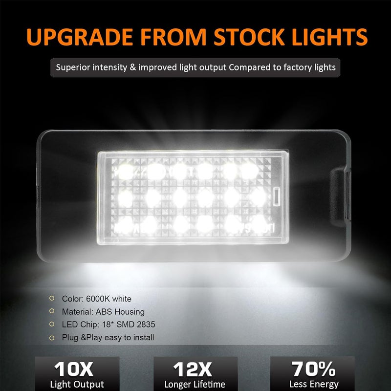 Bestview LED License Plate Lights Tag Lamp Assembly for 2015-2020 Chevy Tahoe Suburban Malibu/GMC Yukon XL/Cadillac Escalade ATS,Rear License Plate Lamp 6000K White,Pack of 2 - Image 3