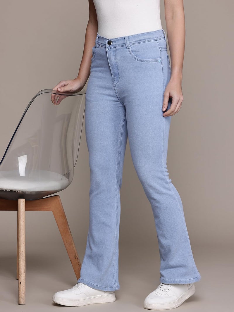 Nifty Women's Denim Stretchable High Waist Bootcut Jeans (1478_ICE_32_Light_Blue_32) - Image 2