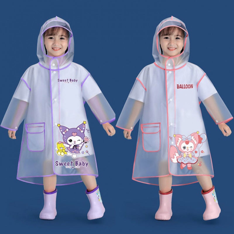 Cute Poncho Waterproof Raincoat Repeat Customers Kidsren'S Size Kindergarten Baby Brim Rain Dropshipping - Image 5