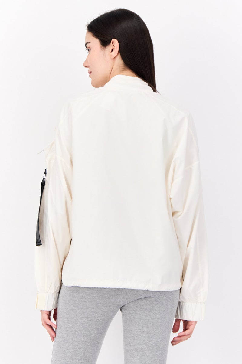 Adidas Women Sportswear Fit Long Sleeves Training Jacket, Cream - Image 3