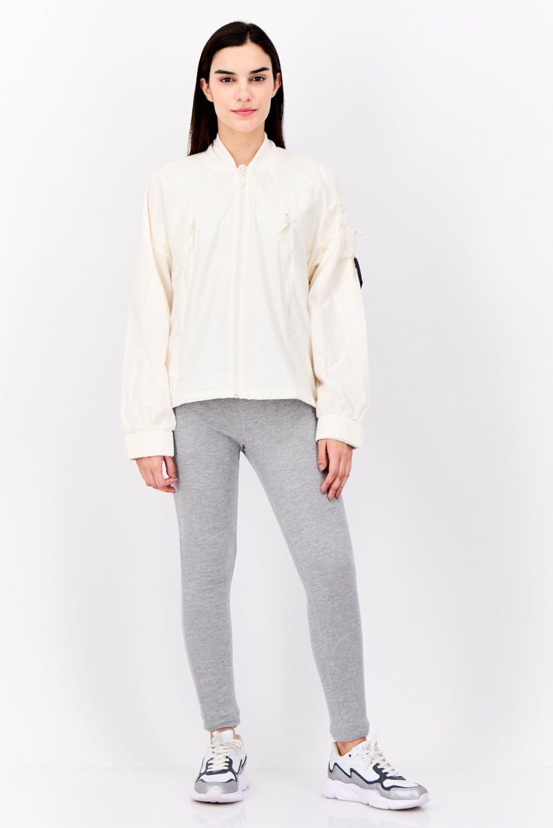 Adidas Women Sportswear Fit Long Sleeves Training Jacket, Cream - Image 4