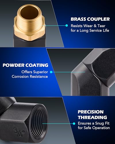 Orion Motor Tech Fuel Hose Nozzle Swivel, 3/4" Dual NPT Threads Fuel Transfer Swivel Multi Plane 360 Rotating Fuel Tank Fuel hose Connector for Fuel Pump Hose Nozzle Transfer Diesel Gasoline Kerosene - Image 5