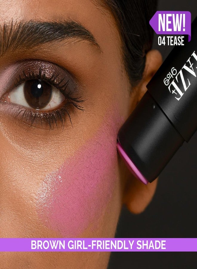 Staze 9to9 Cheek Me Out Multipurpose Blush Stick Tint | On The Go Lip + Cheek + Eye Makeup | Highly Pigmented + Blendable | 12Hrs Long Stay | Natural, Creamy Finish | Travel-Friendly | 02 Bite | 6g - Image 3