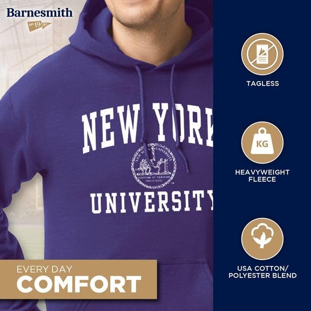 Barnesmith NYU Violets Hooded Sweatshirt, Heritage, Violet, X-Large - Image 3