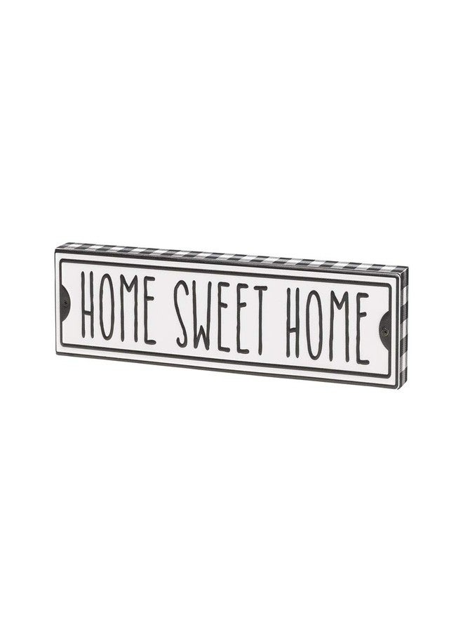 Collins Rustic Plaid Patterned Metal & Wood Box Sign (Home Sweet Home) - Image 1