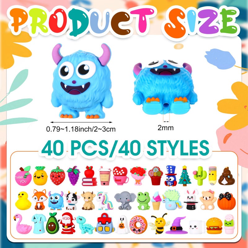 Watersay 40 Pcs 3D Silicone Focal Beads Pens Beads Bulk for Beadable Keychain DIY Crafts Necklace Bracelet Phone Chain Charms Jewelry Making (Various) - Image 3