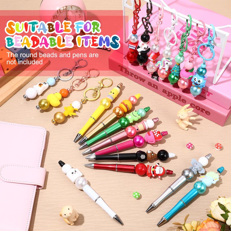 Watersay 40 Pcs 3D Silicone Focal Beads Pens Beads Bulk for Beadable Keychain DIY Crafts Necklace Bracelet Phone Chain Charms Jewelry Making (Various) - Image 5