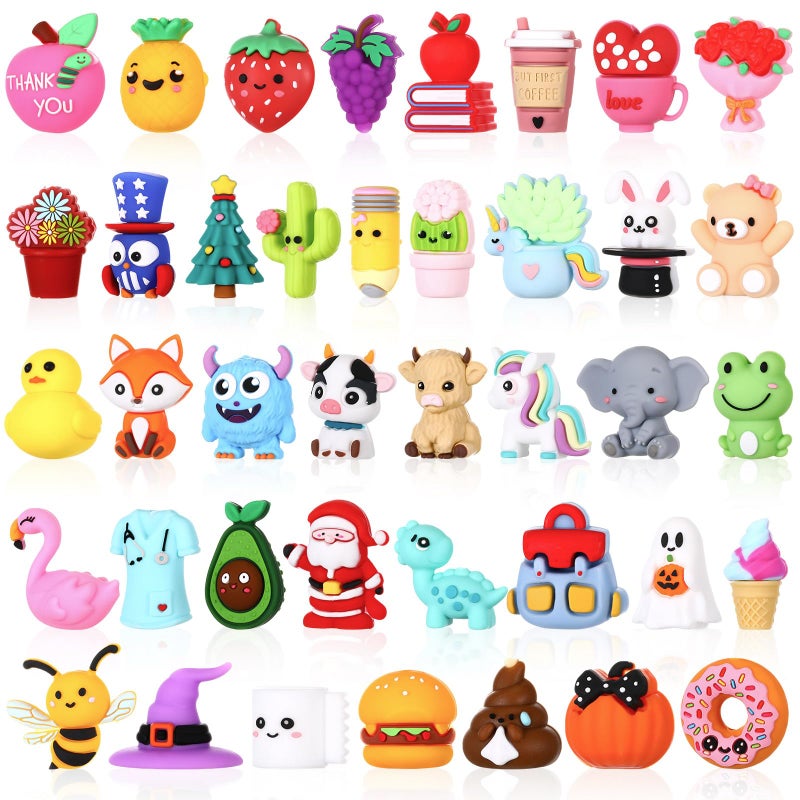 Watersay 40 Pcs 3D Silicone Focal Beads Pens Beads Bulk for Beadable Keychain DIY Crafts Necklace Bracelet Phone Chain Charms Jewelry Making (Various) - Image 1