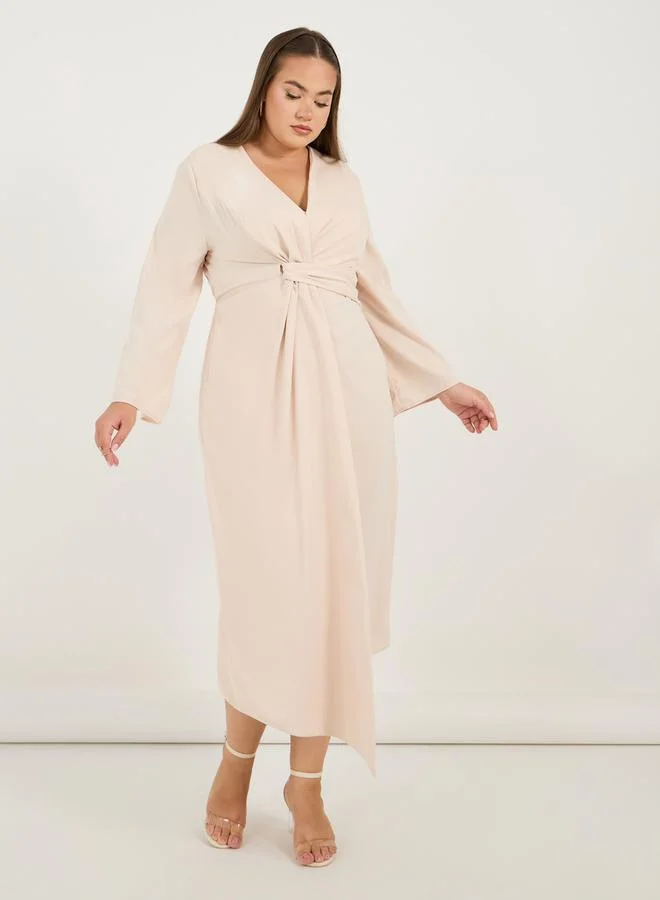 Styli Knotted Tulip Midi Dress