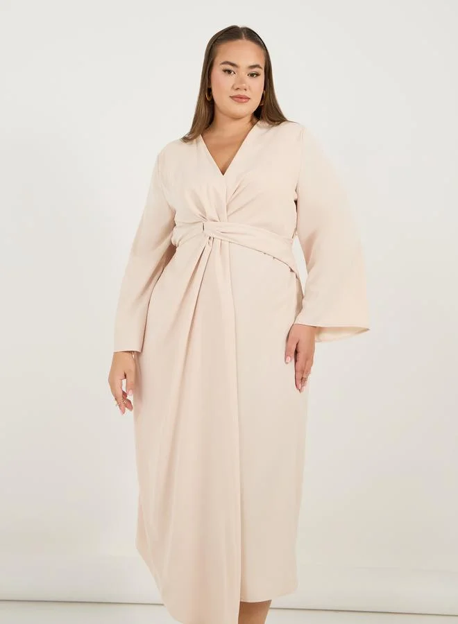 Styli Knotted Tulip Midi Dress