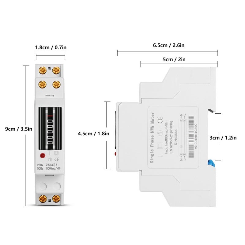 Energy Meter: Single-phase AC Grid, Advanced Microelectronic Technology, Precise Reliable Measurement - Compact Easy Installation, Durable Long-term Performance for Home Industrial Electrical Load Mon - Image 4
