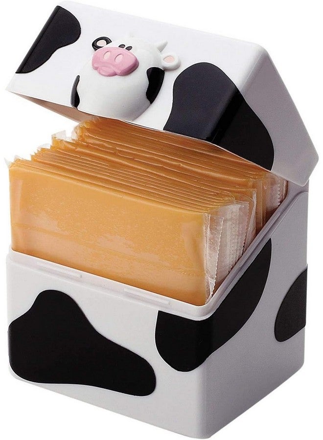 Joie Moo Moo Sliced Cheese Storage Container, Flip Top Fridge Organizer Box, Compact Holder Keeps Slices Fresh and Easy to Find, Cute Cow Kitchen Gadget, BPA-Free