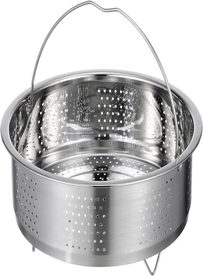 MEETDIP Steamer Basket Metal Insert Steaming Rack For Rice Cooker Steamer Basket With Handle For Vegetables, Fish, Seafood Cooking Warmer Kitchen Strainer Kitchen Cookware Silver (1ps/20 * 9 * 7 CM) - Image 1