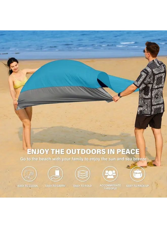 Large Lightweight Blue Black Beach Mat 140x200cm Waterproof Sandproof Picnic Blanket Outdoor Camping Hiking - Image 4