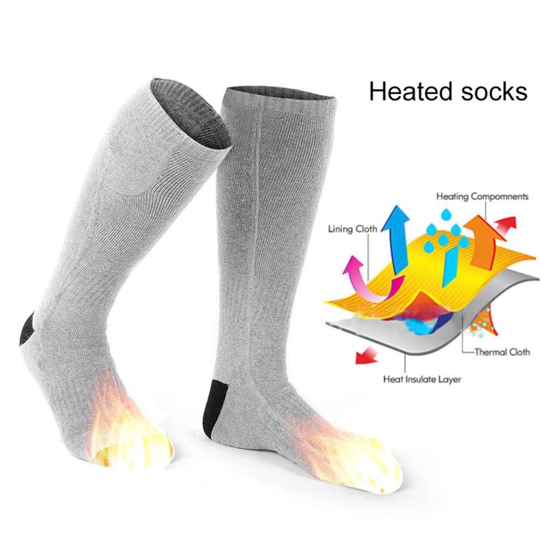 Electric Heating Socks Battery Powered Thermal Cotton Warming Socks for Men and Women Washable Winter Rechargeable Footwear - Image 5