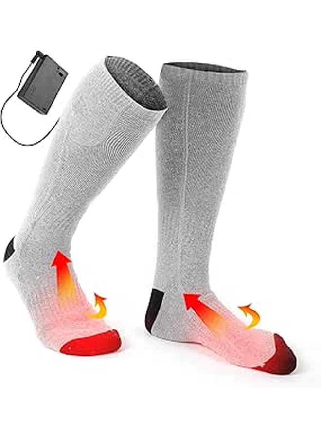 Electric Heating Socks Battery Powered Thermal Cotton Warming Socks for Men and Women Washable Winter Rechargeable Footwear - Image 1