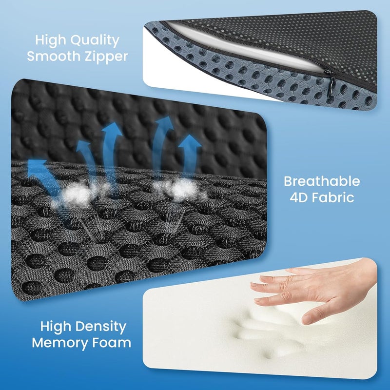 QUTOOL Car Seat Cushion - Memory Foam Wedge Booster Cushion for Comfortable Driving - Image 5