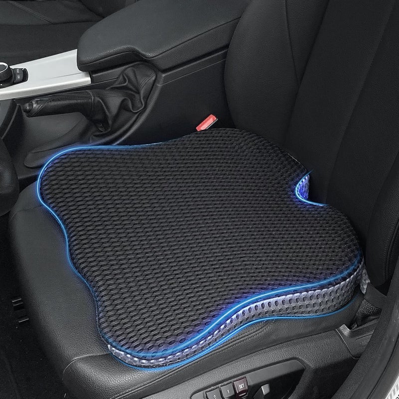 QUTOOL Car Seat Cushion - Memory Foam Wedge Booster Cushion for Comfortable Driving - Image 1