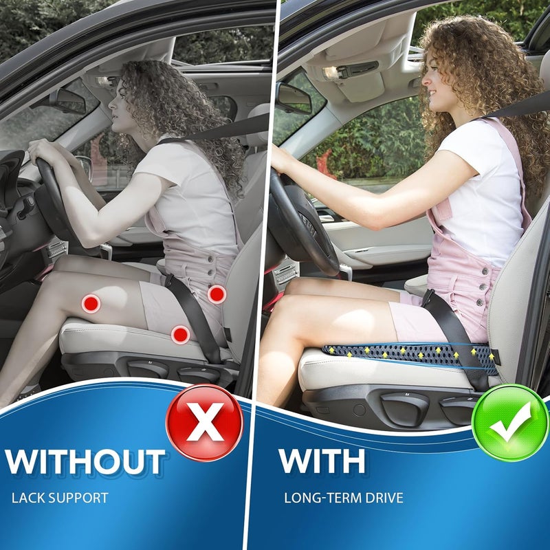 QUTOOL Car Seat Cushion - Memory Foam Wedge Booster Cushion for Comfortable Driving - Image 3